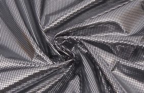 ткань подкладочная 210t, 57гр/м2, 100пэ, 150см, фольгированная (серебро), черный/s580, (50м) ks купить в Самаре.